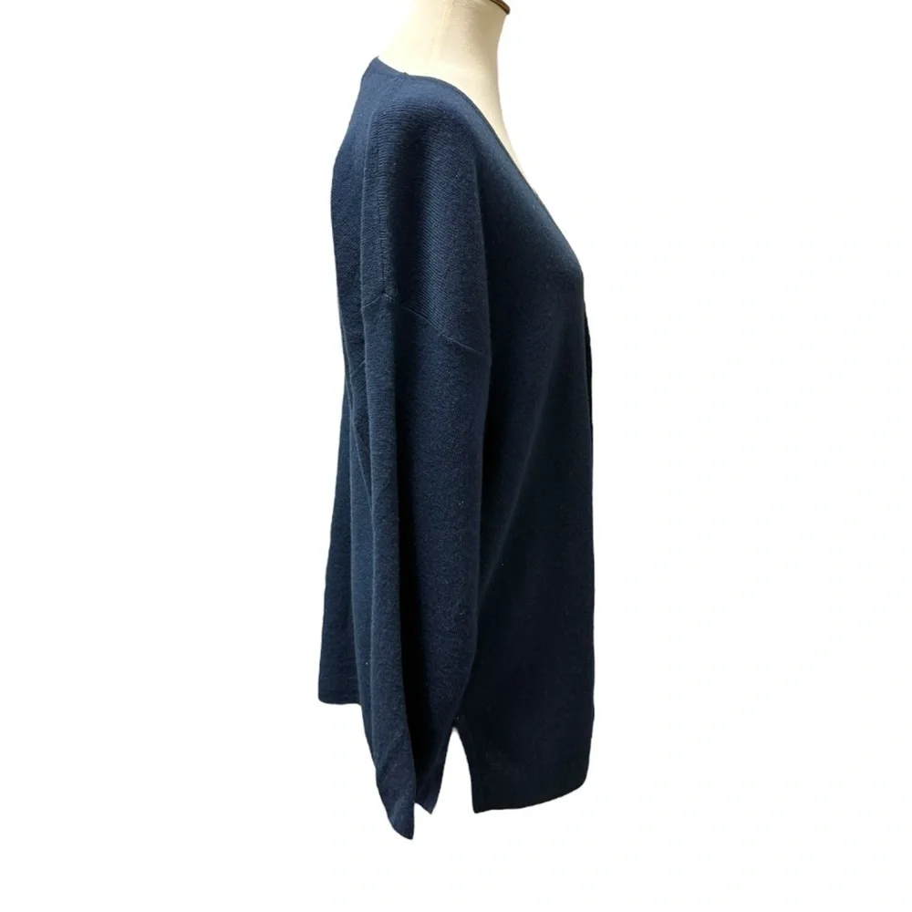 Vintage Tweeds 100% Lambswool V-Neck Teal Long Sleeve Cardigan - Large
